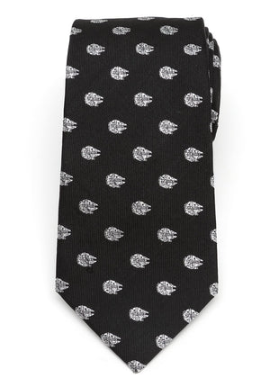 Star Wars Millennium Falcon Metallic Silver and Black Tie