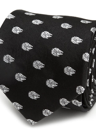 Star Wars Millennium Falcon Metallic Silver and Black Tie