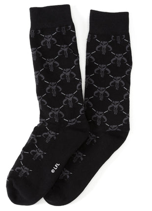 Star Wars Mandalorian Dress Socks 3-Pack and Mythosaur Lapel Pin Gift Set