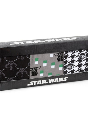Star Wars Mandalorian Dress Socks 3-Pack and Mythosaur Lapel Pin Gift Set