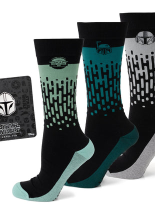 Star Wars Mandalorian 3-Pack Dress Sock and Lapel Pin Gift Set