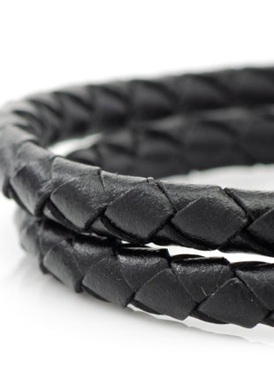 Star Wars Mandalorian Double Wrap Stainless Steel Black Bracelet