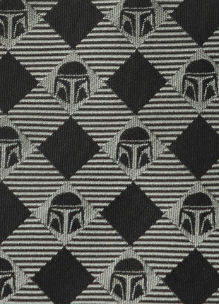 Star Wars Mandalorian Black and Gray Plaid Tie