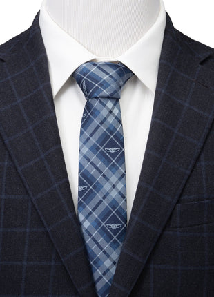 Star Wars Grogu Blue Plaid Tie