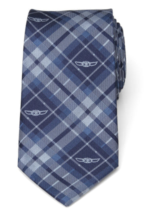 Star Wars Grogu Blue Plaid Tie