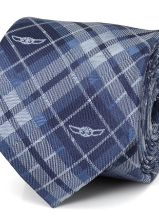 Star Wars Grogu Blue Plaid Tie