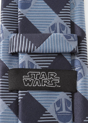 Star Wars Mandalorian Blue and Black Plaid Tie