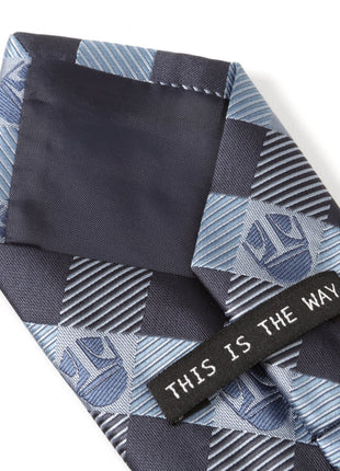 Star Wars Mandalorian Blue and Black Plaid Tie