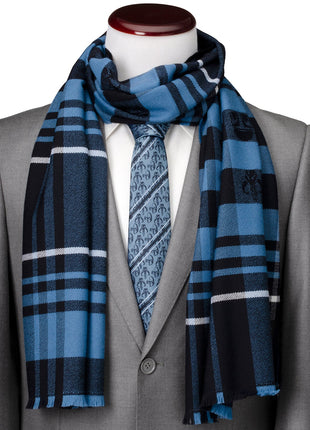 Star Wars Mandalorian Blue Tartan Scarf