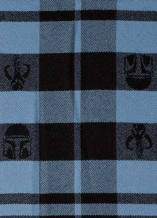 Star Wars Mandalorian Blue Tartan Scarf