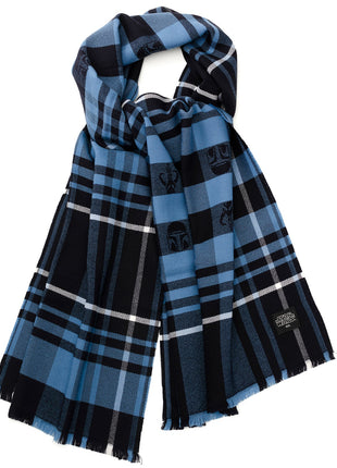 Star Wars Mandalorian Blue Tartan Scarf