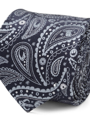 Star Wars Mandalorian Blue Paisley Tie