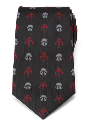 Star Wars Mandalorian and Mythosaur Red and Black Tie