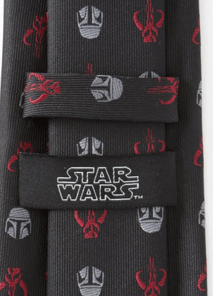 Star Wars Mandalorian and Mythosaur Red and Black Tie