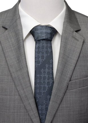 Star Wars Mandalorian Blue Dotted Striped Tie