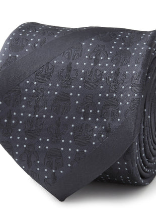 Star Wars Mandalorian Blue Dotted Striped Tie