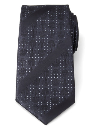 Star Wars Mandalorian Blue Dotted Striped Tie