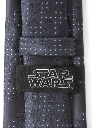 Star Wars Mandalorian Blue Dotted Striped Tie