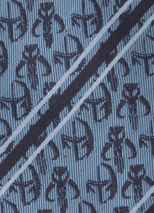 Star Wars Mandalorian and Mythosaur Blue and Navy Striped Tie