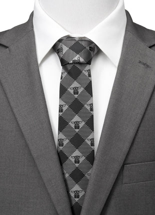 Star Wars Grogu Black Plaid Tie