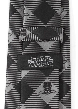 Star Wars Grogu Black Plaid Tie