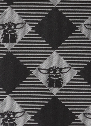 Star Wars Grogu Black Plaid Tie