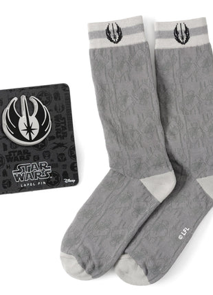 Star Wars Obi-Wan Kenobi Gray Socks and Lapel Pin Gift Set