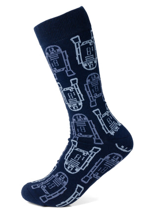 Star Wars R2-D2 Light and Dark Blue Dress Socks and Lapel Pin Gift Set