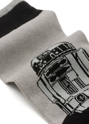 Star Wars R2-D2 Men's Gray and Black Mod Dress Socks and Lapel Pin Gift Set