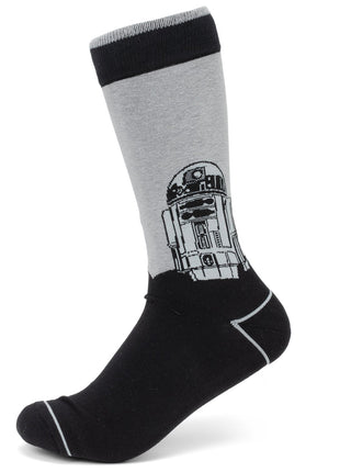 Star Wars R2-D2 Men's Gray and Black Mod Dress Socks and Lapel Pin Gift Set