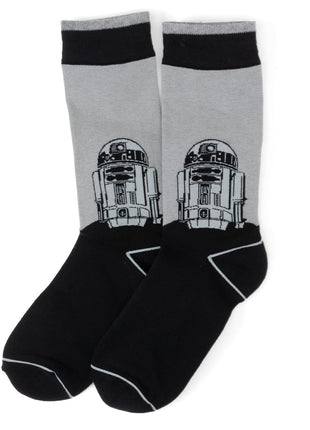 Star Wars R2-D2 Men's Gray and Black Mod Dress Socks and Lapel Pin Gift Set