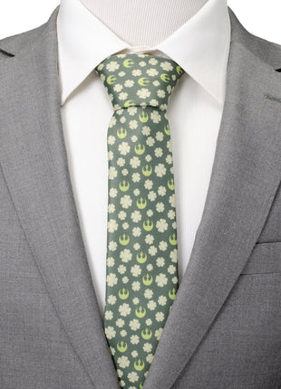 Star Wars Rebel Alliance Crest and Shamrock Green Tie