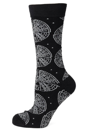 Star Wars Millennium Falcon Black Dress Socks and Lapel Pin Gift Set