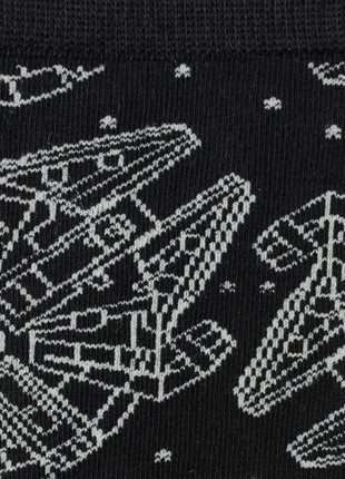 Star Wars Millennium Falcon Black Dress Socks and Lapel Pin Gift Set