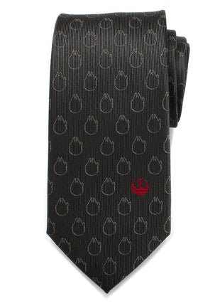 Star Wars Rebel Alliance and Millennium Falcon Gray Tie with Red Crest