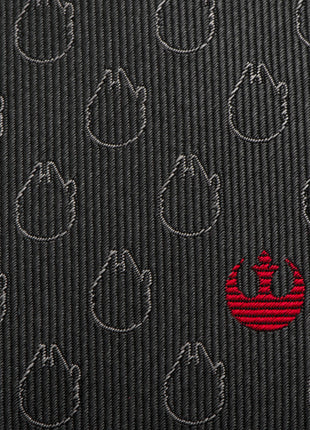 Star Wars Rebel Alliance and Millennium Falcon Gray Tie with Red Crest