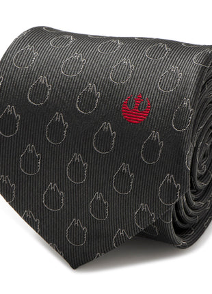 Star Wars Rebel Alliance and Millennium Falcon Gray Tie with Red Crest
