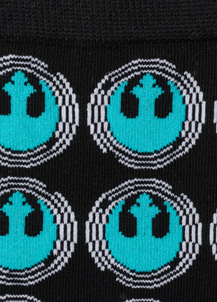 Star Wars Rebel Alliance Crest Teal and Black Dress Socks and Lapel Pin Gift Set
