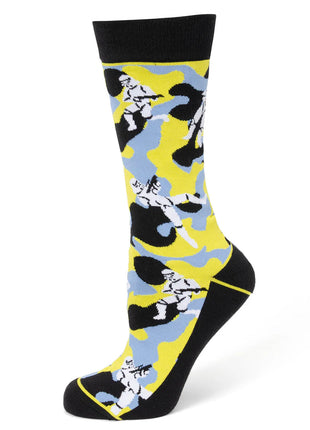 Star Wars Stormtrooper Yellow Camo Dress Socks and Lapel Pin Gift Set