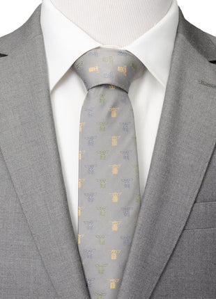 Star Wars Grogu Dotted Green Tie