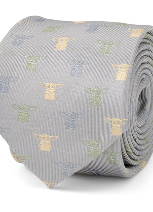 Star Wars Grogu Dotted Green Tie