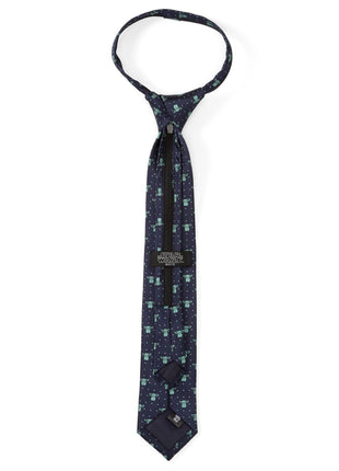 Star Wars Grogu Boy's Navy Dotted Zipper Tie