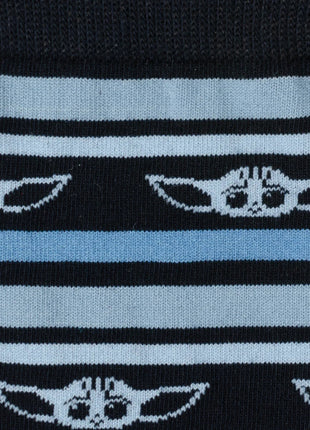 Star Wars Grogu Blue Striped Dress Socks and Lapel Pin Gift Set