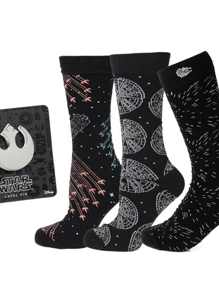 Star Wars Transport 3 Pack Sock & Lapel Pin Gift Set