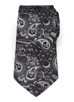Star Wars Darth Vader Black and White Paisley Tie