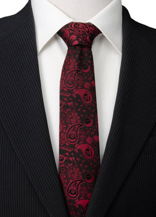 Star Wars Darth Vader Black and Red Paisley Tie