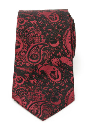 Star Wars Darth Vader Black and Red Paisley Tie