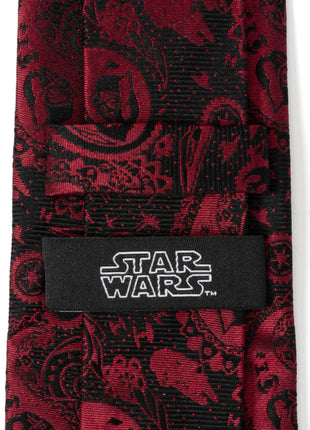 Star Wars Darth Vader Black and Red Paisley Tie