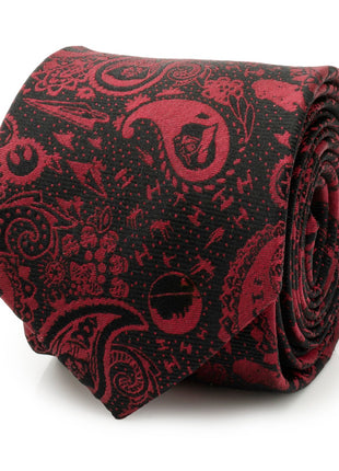 Star Wars Darth Vader Black and Red Paisley Tie
