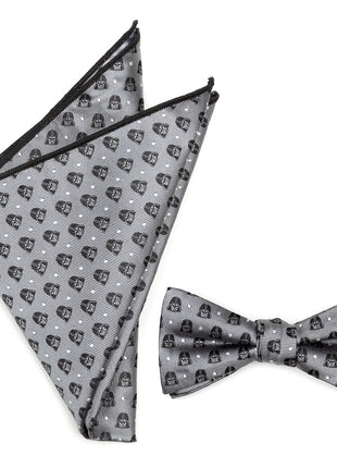 Star Wars Darth Vader Gray Polka Dot Bow Tie and Pocket Square Gift Set
